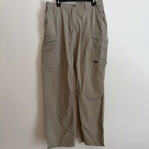 Tru Spec 24/7 Series Original Tactical Pants Khaki Tan Cargo Multi Pockets Sz 14